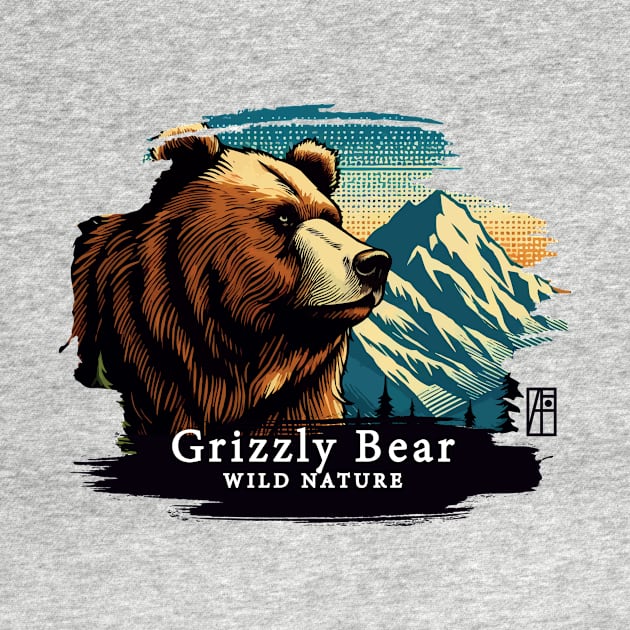 Grizzly Bear - WILD NATURE - GRIZZLY -8 by ArtProjectShop